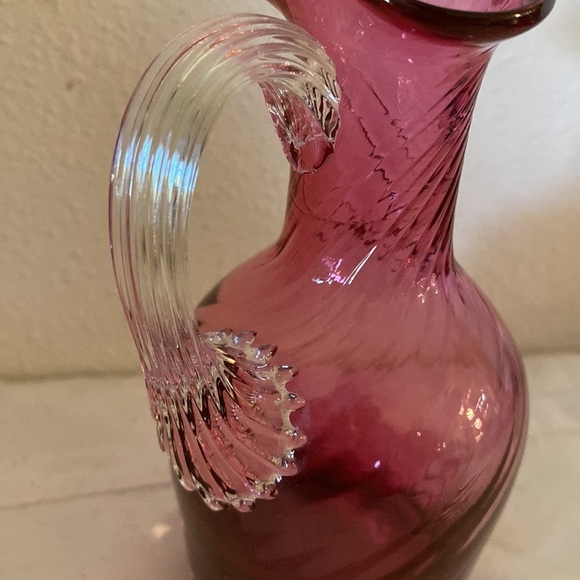 💠Pilgrim Cranberry small vase with handle. Vintage. - Picture 3 of 4